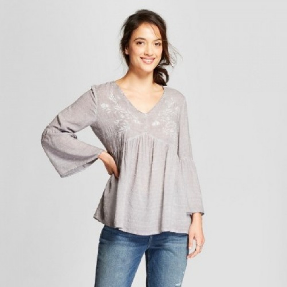 Knox Rose Polka Dot Peasant Top